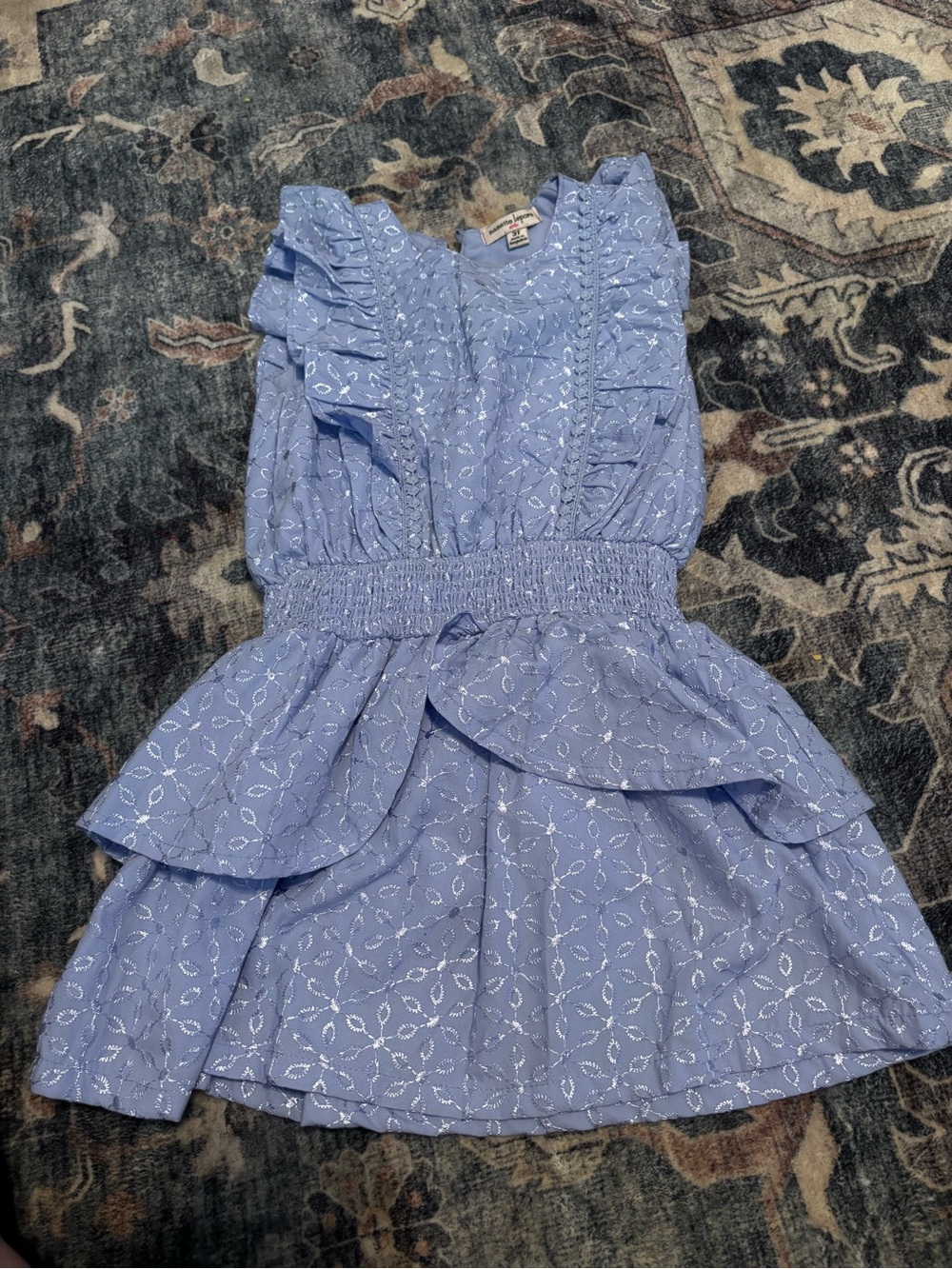 Nanette Lepore Light Blue Eyelet Ruffle Dress for Girls